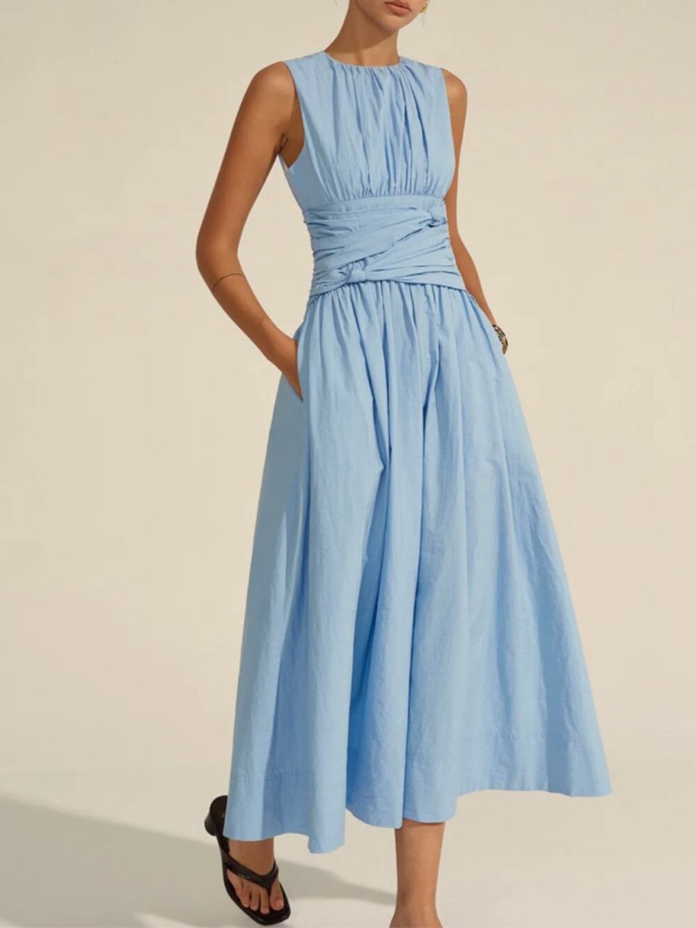NWT -- COMMENSE Cotton Blend Sleeveless Maxi Dress Size Medium